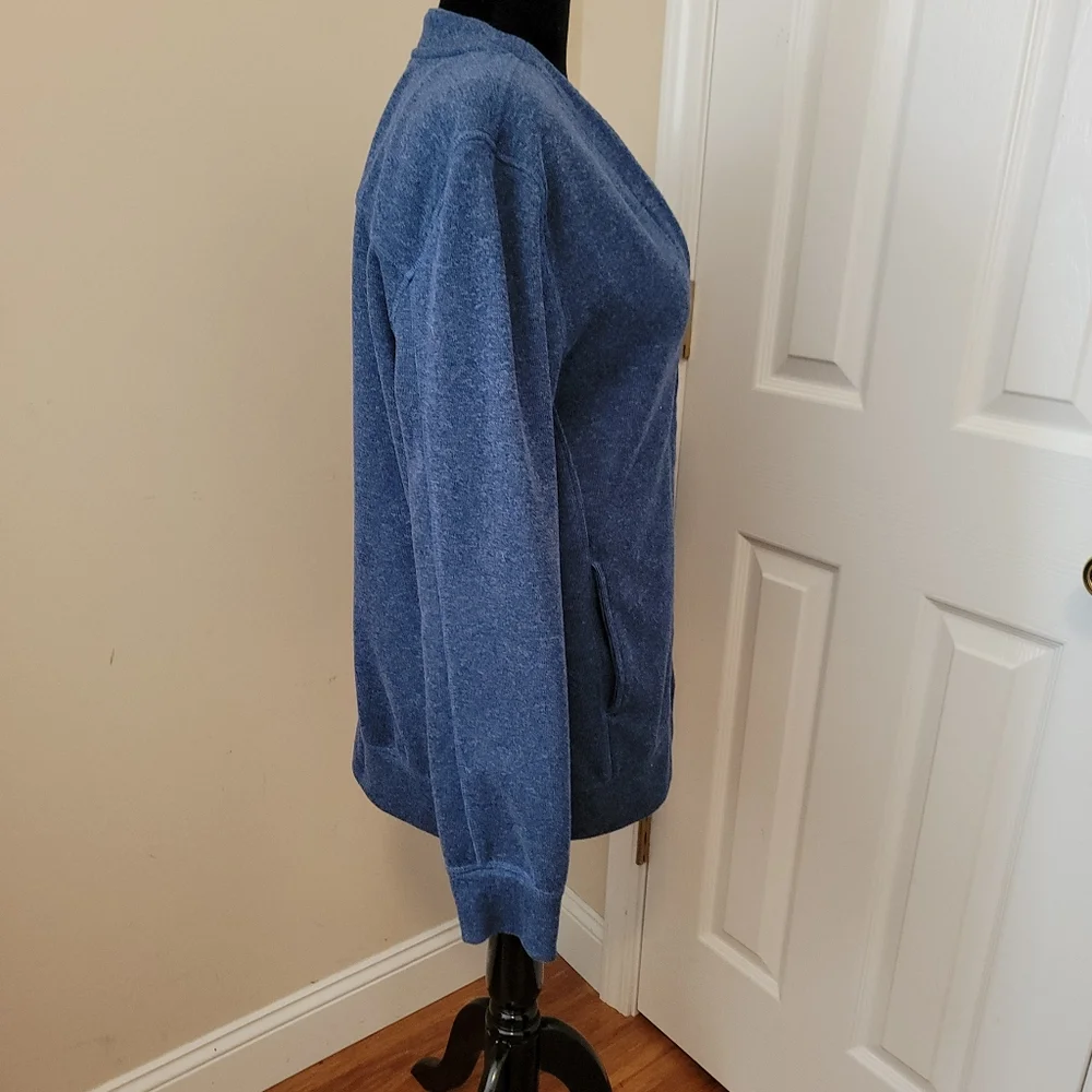 Territory Ahead Vintage Heather Blue V Neck Full Zip-Up Fleece Jacket Size L - Picture 4 of 9
